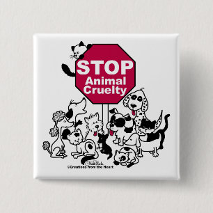 Stop Animal Cruelty 2 Inch Square Button
