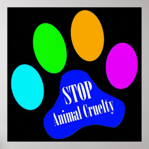 Stop Animal Cruelty Poster (black)