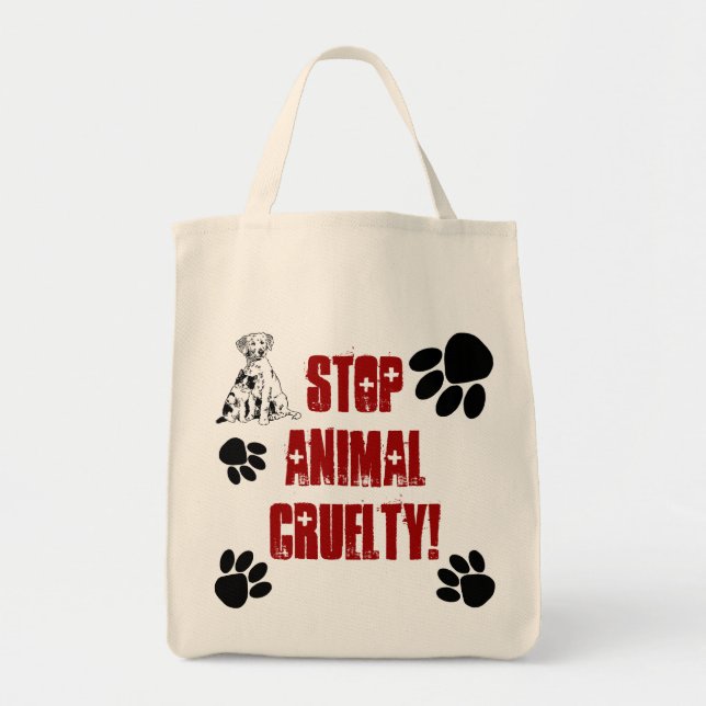 STOP ANIMAL CRUELTY TOTE BAG (Front)