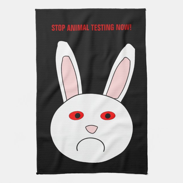 Stop Animal Testing Now Kitchen To Towel (Vertical)