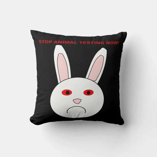 Stop Animal Testing Now Pillow (Front)