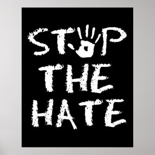 Stop Anti semitism Racism and Hate Stop The Hate Poster