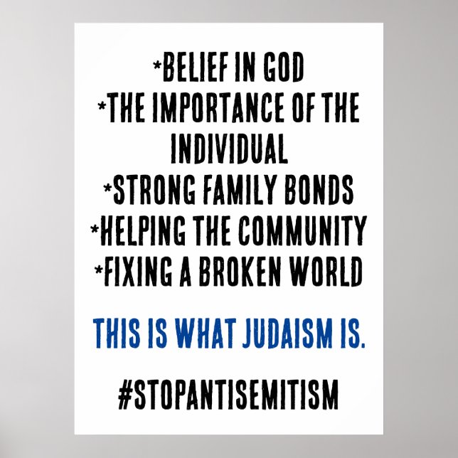 Stop Antisemitism What Judaism Really Is T-Shirt Poster (Front)