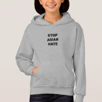 Stop Asian Hate, black letters grey Hoodie