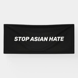 Stop Asian Hate, black white Banner