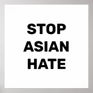 Stop Asian Hate, Poster noir blanc