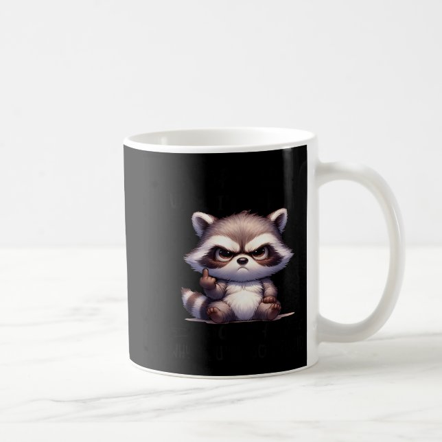 Stop asking why crazy don't ask why stupid raccon coffee mug (Right)