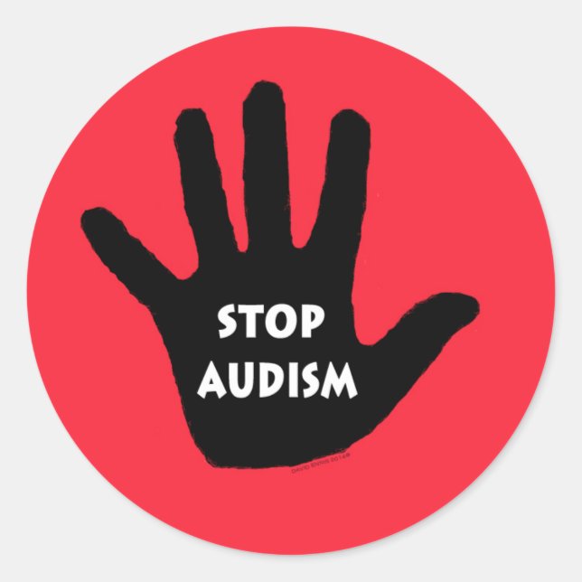 Stop Audism Classic Round Sticker (Front)