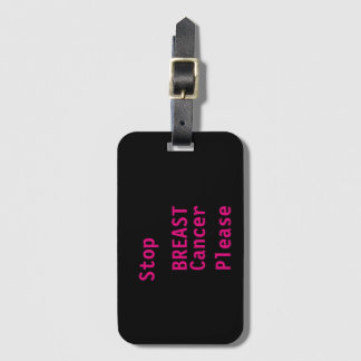 STOP BREAST CANCER LUGGAGE TAG