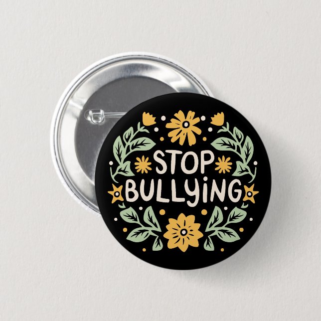 Stop bullying harassment prevention awareness 2 inch round button (Front & Back)