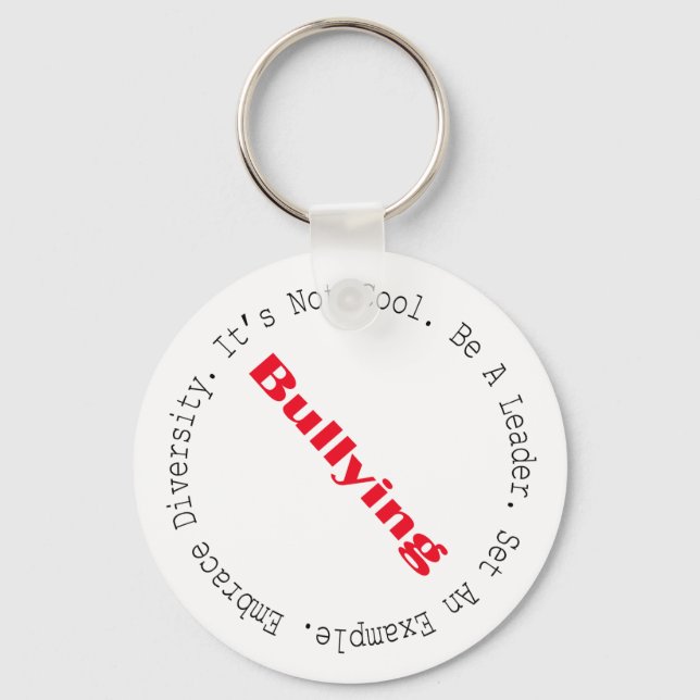 Stop Bullying-Outline by Shirley Taylor Keychain (Front)