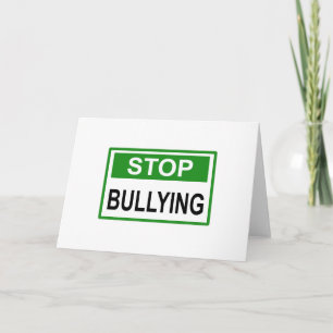 Stop Bullying Sign green Card