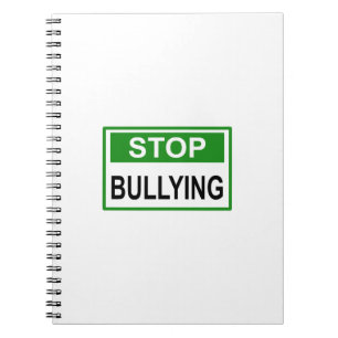 Stop Bullying Sign green Notebook