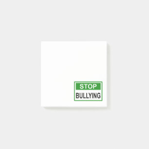 Stop Bullying Sign green Post-it Notes