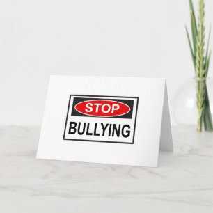 Stop Bullying Sign red Card