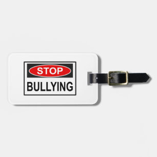 Stop Bullying Sign red Luggage Tag