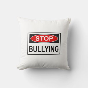 Stop Bullying Sign red Throw Pillow
