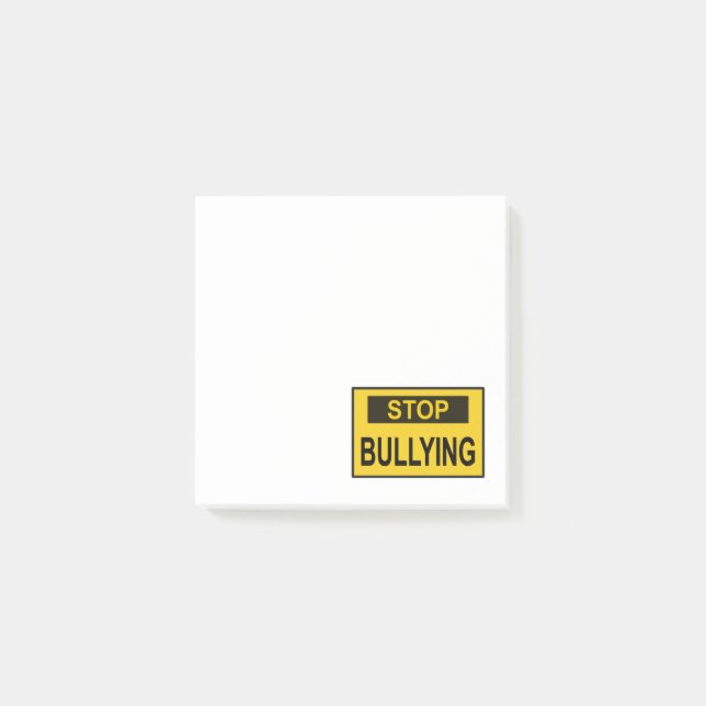Stop Bullying Sign yellow Post-it Notes (Front)