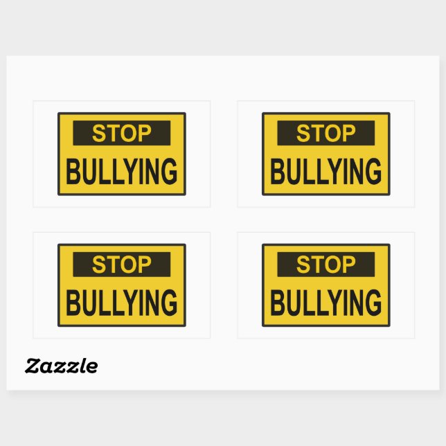 Stop Bullying Sign yellow Sticker (Sheet)
