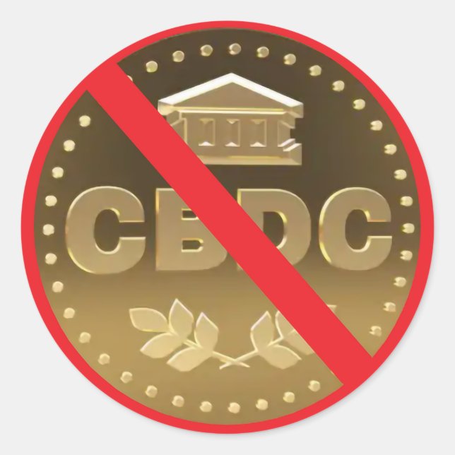 Stop CBDC Classic Round Sticker (Front)