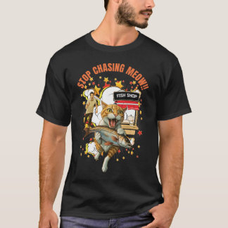 Stop Chasing Meow Men Black T-Shirt