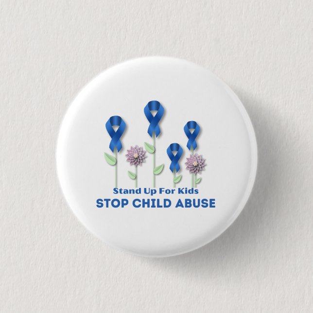 Stop Child Abuse  1 Inch Round Button (Front)