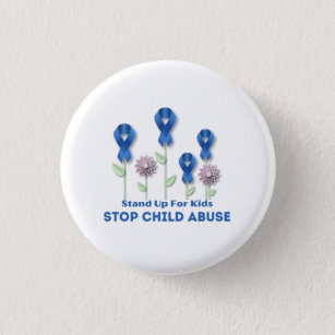Stop Child Abuse  1 Inch Round Button