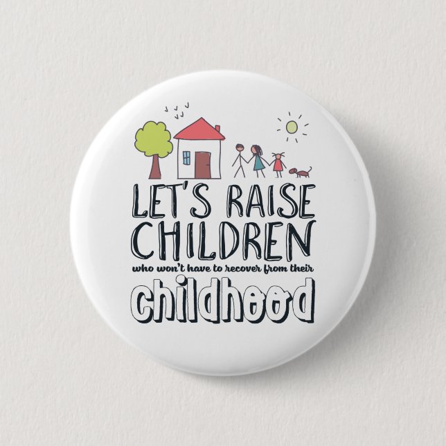 Stop Child Abuse Awareness Hope and Love Campaign 2 Inch Round Button (Front)