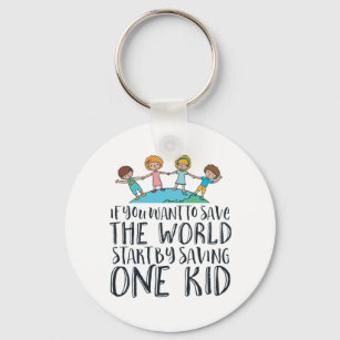 Stop Child Abuse Awareness Hope and Love Campaign Keychain