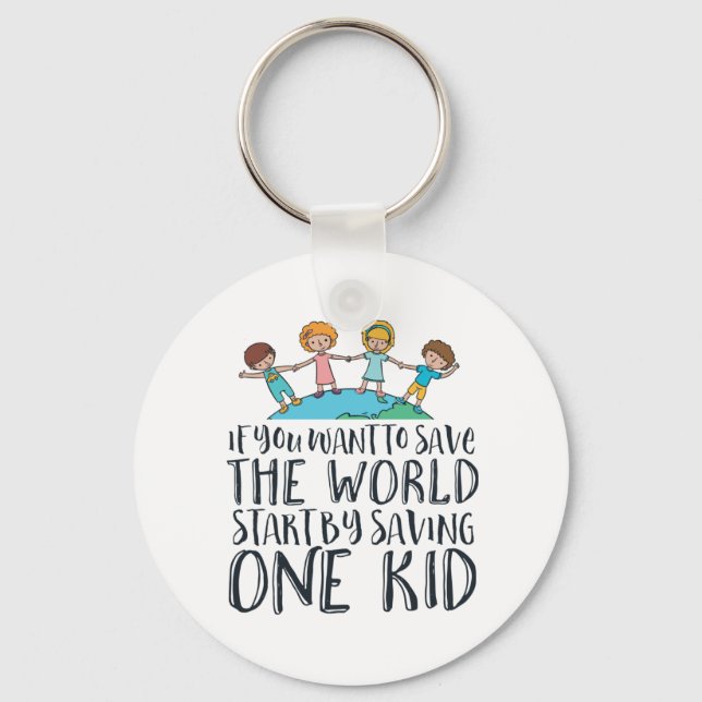 Stop Child Abuse Awareness Hope and Love Campaign Keychain (Front)
