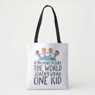 Stop Child Abuse Awareness Hope and Love Campaign Tote Bag