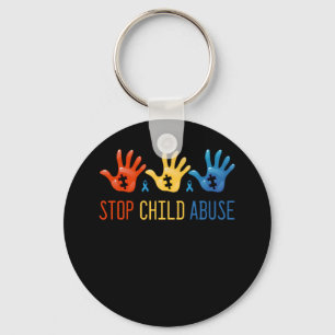 Stop Child Abuse Child Abuse Prevention Awareness Keychain