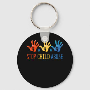 Stop Child Abuse Child Abuse Prevention Awareness Keychain