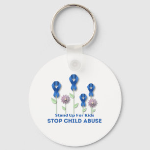 Stop Child Abuse  Keychain