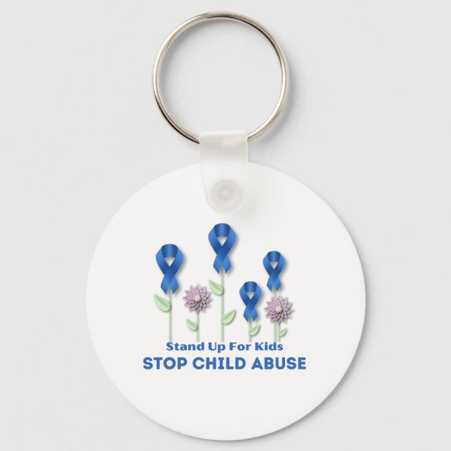 Stop Child Abuse  Keychain (Front)