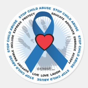 Stop Child Abuse Ribbon Classic Round Sticker