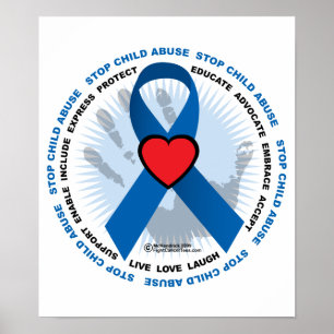 Stop Child Abuse Ribbon Poster