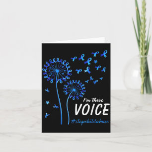 Stop Child Awareness Blue Ribbon Im Their Voice Card