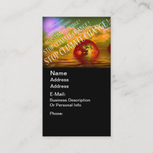 STOP CLIMATE CHANGE BUSINESS CARD