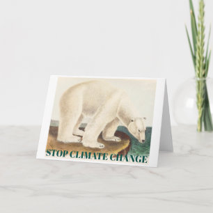 Stop Climate Change Global Warming Polar Bear Card