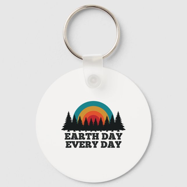 Stop Climate Change Save The Planet Earth Day  Keychain (Front)