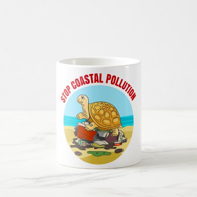 Stop Coastal Pollution Sea Turtle Environmental  Coffee Mug (Creator Uploaded)
