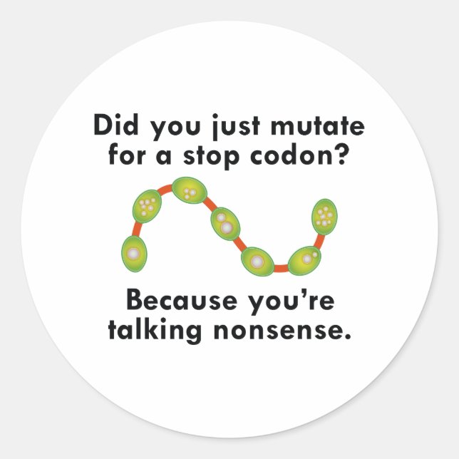Stop Codon Classic Round Sticker (Front)