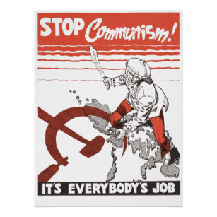 Stop Communism! Vintage Poster