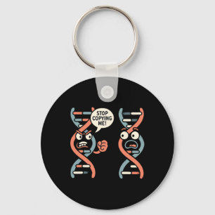 Stop Copying Me Funny Science Dna Biology Teacher Keychain