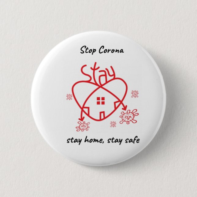 Stop Corona 2 Inch Round Button (Front)