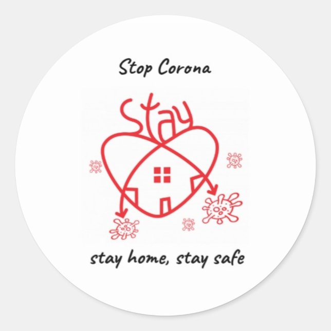 Stop Corona Classic Round Sticker (Front)