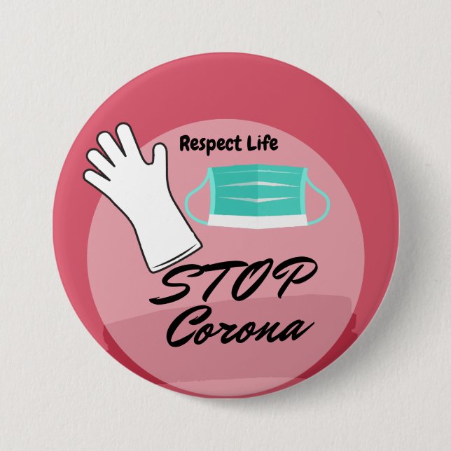 Stop Corona Virus 3 Inch Round Button (Front)