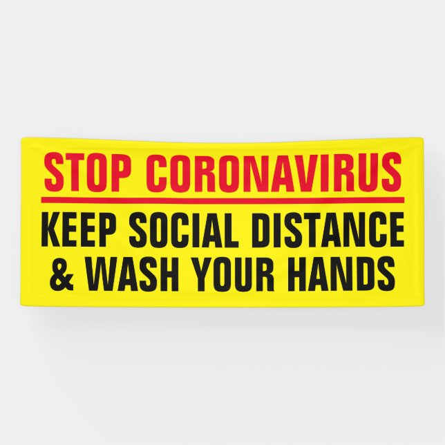 Stop Corona Virus Covid 19 banner sign (Horizontal)