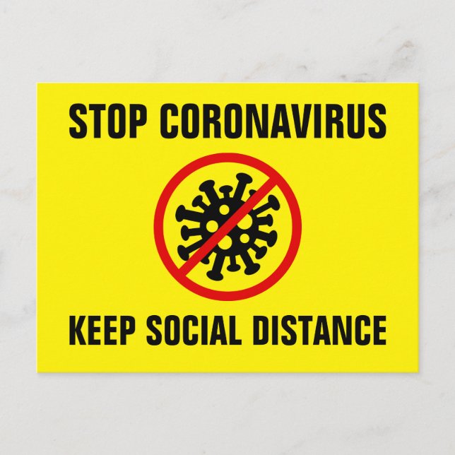 Stop Corona Virus Covid 19 Slow the spread custom Postcard (Front)